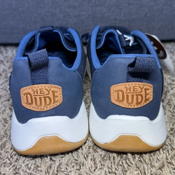 Hey Dude Wally Drift Mesh Men's Size 8 Casual Shoes Navy Blazer Blue White NEW - Picture 4 of 7